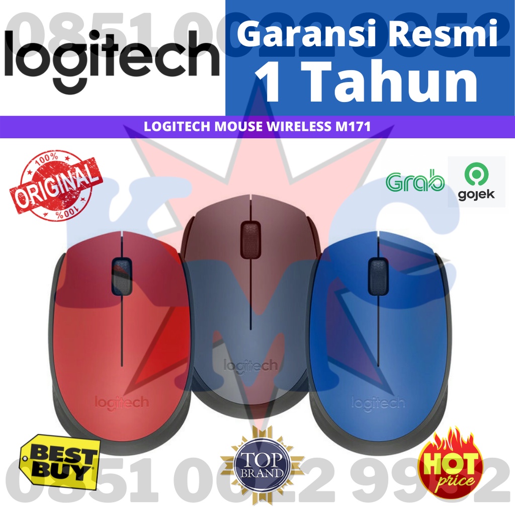 Logitech Mouse Wireless  M-171 M171 M 171 Resmi