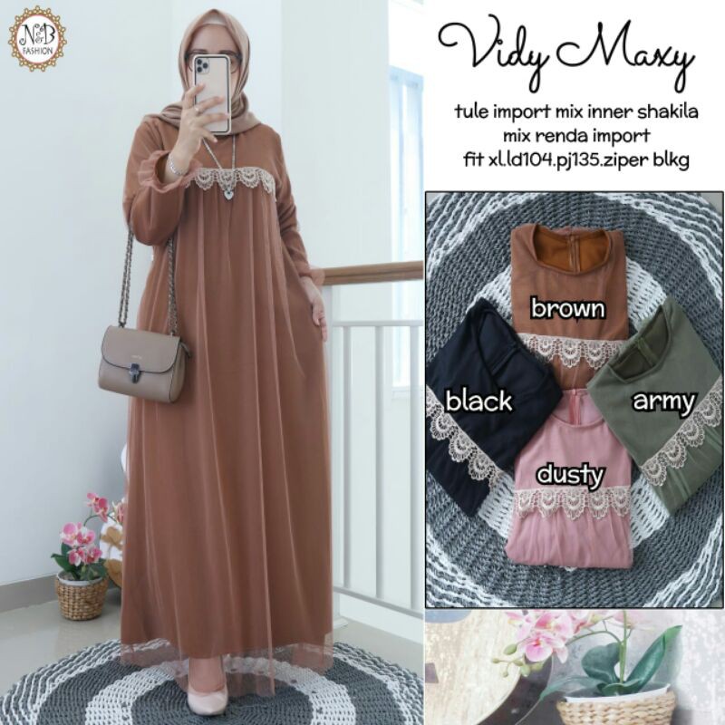 Vidy Maxy By N&B Fashion || Gamis Tule import