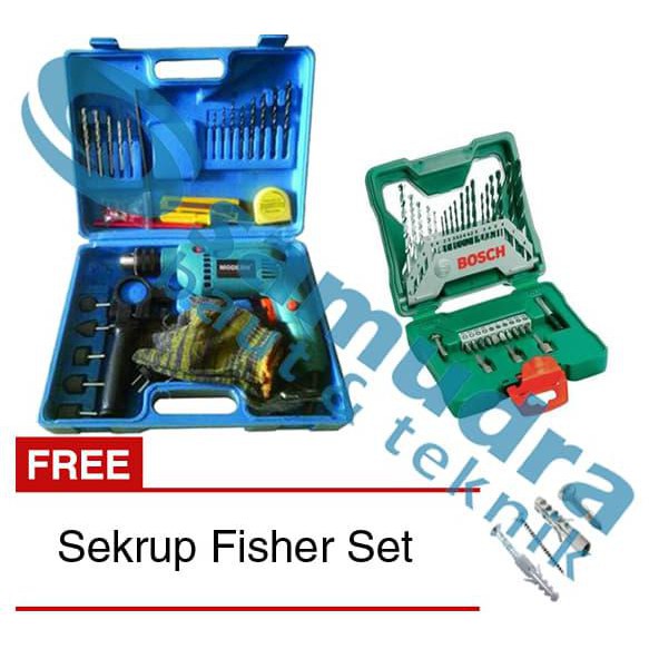 DISKON BESAR MODERN 2130 Mesin Bor Tembok + BOSCH 33-piece X-Line set + Sekrup