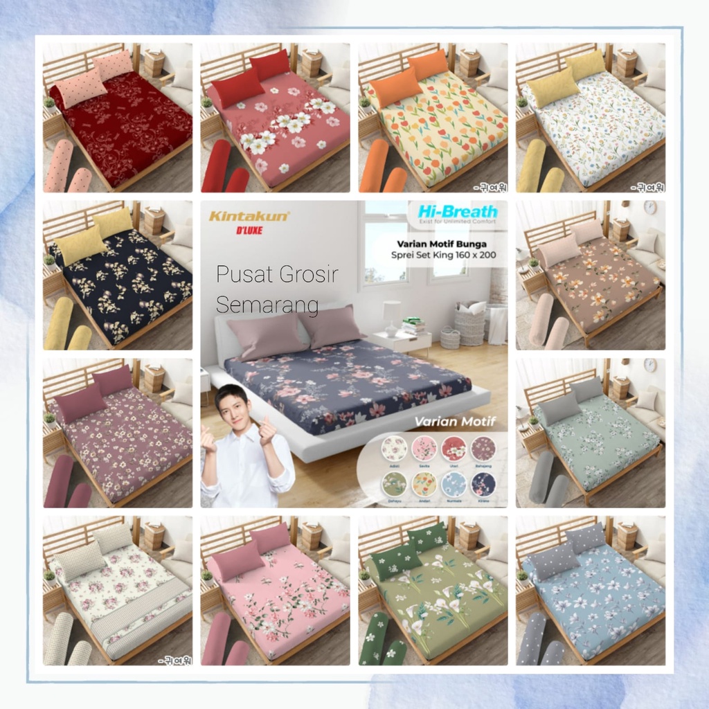 Sprei Kintakun DLUXE DELUXE QUEEN Size uk 160 160x200 MINIMALIS FLOWER Bunga2 Adisti Andari Arunika Alamanda Atarya Candramawa Candrika Citra Dahayu Gian Iswara Indira Kirana Lavana Nanda Nurmala Rahajeng Samudera Savita Utari Vikrama Widia Wana Wira