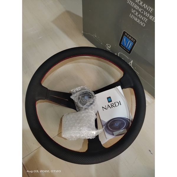 stir nardi deep corn leather bk spoke black hitam original italy asli