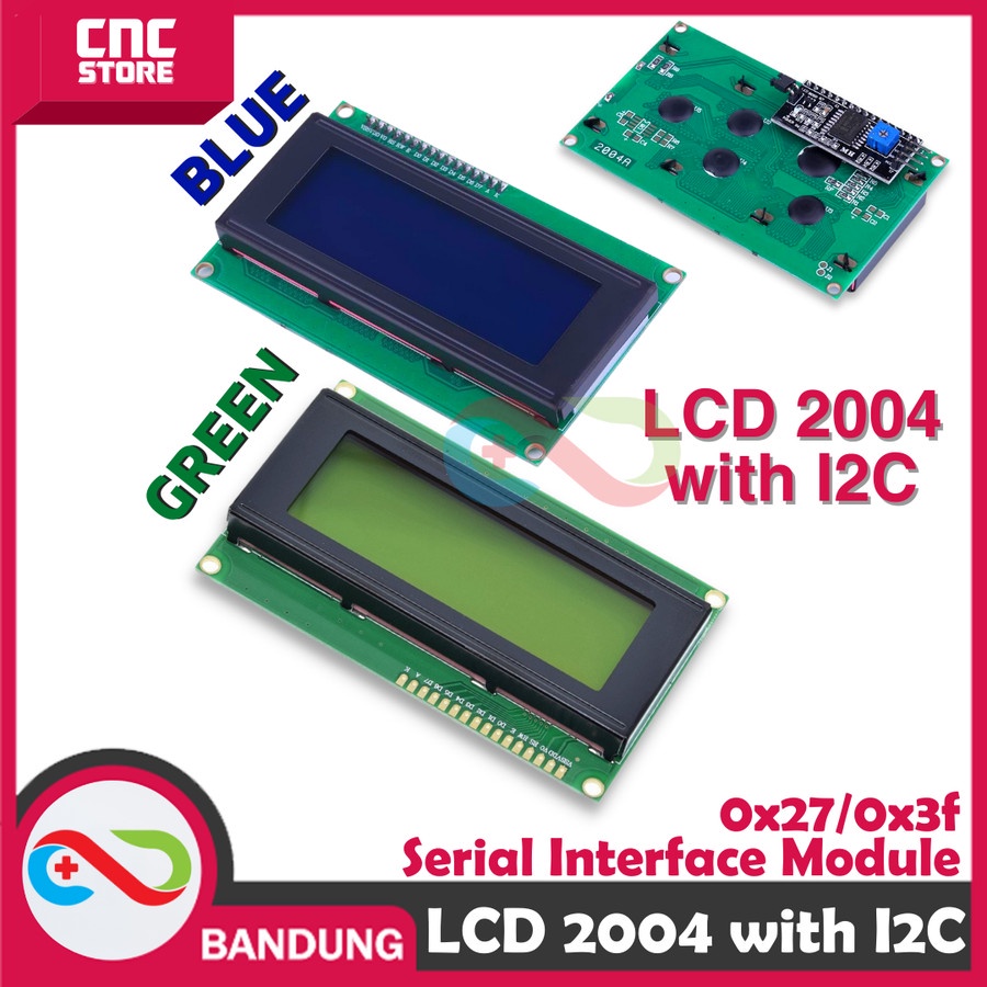 LCD 20x4 WITH I2C SERIAL INTERFACE MODULE LCD 2004 I2C LCD 20X04 BLUE - Biru