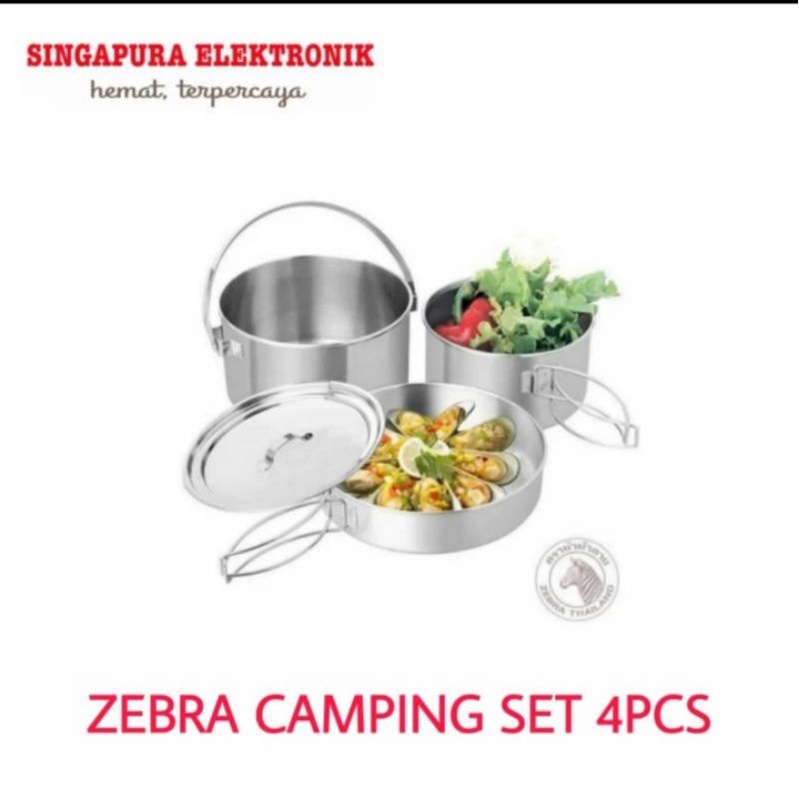Zebra Camping Set 4pcs/alat makan ZEB-184210