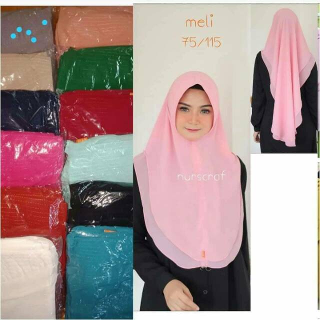 Hijab syari oval dua layer pet antem