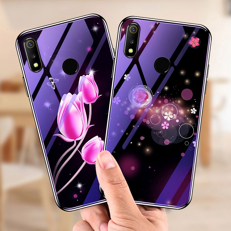 Oppo Realme 3 Rmx1825 Rmx1821 6 22 Inch Hard Covers Electroplated Glass Phone Case Shopee Indonesia