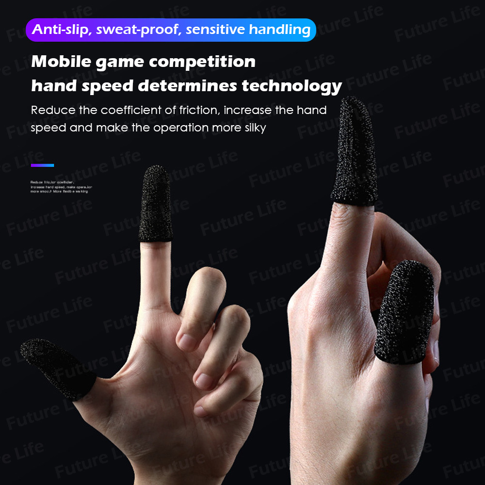 (2 PCS) Finger Sleeve Menghilangkan Keringat dan Pengontrol Game Air untuk PUBG Mobile Legends COD CODM Call of Duty Mobile Legends State of Survival Layar Sentuh Anti-Keringat Gaming Finger Sleeve