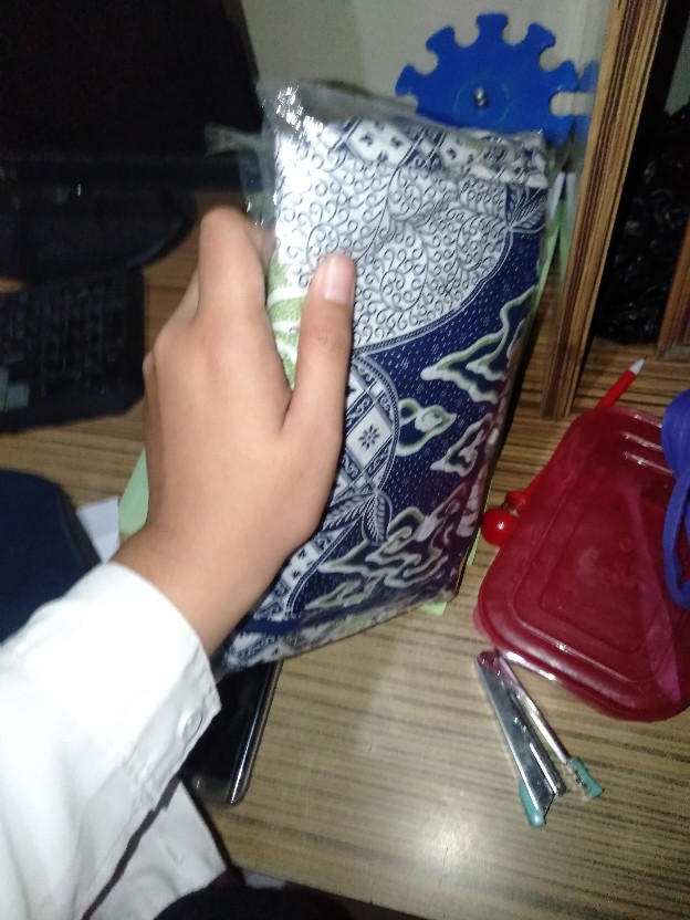 Atasan Blus Batik Wanita Modern Halus Dolby Kombinasi Brokat Polos