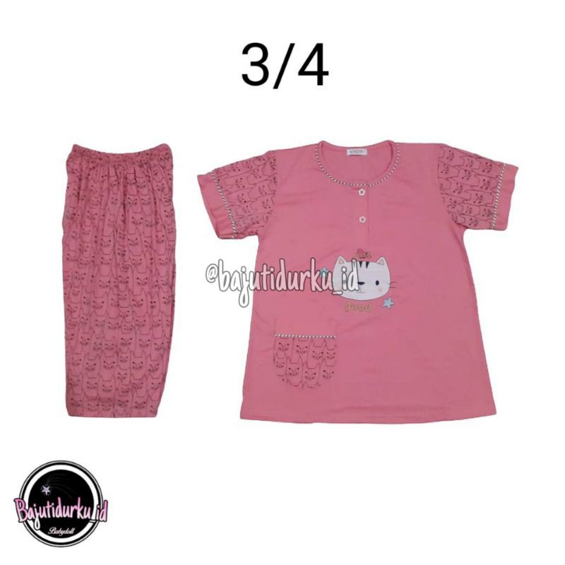 BAJU TIDUR BABYDOLL 3/4 LORITA
