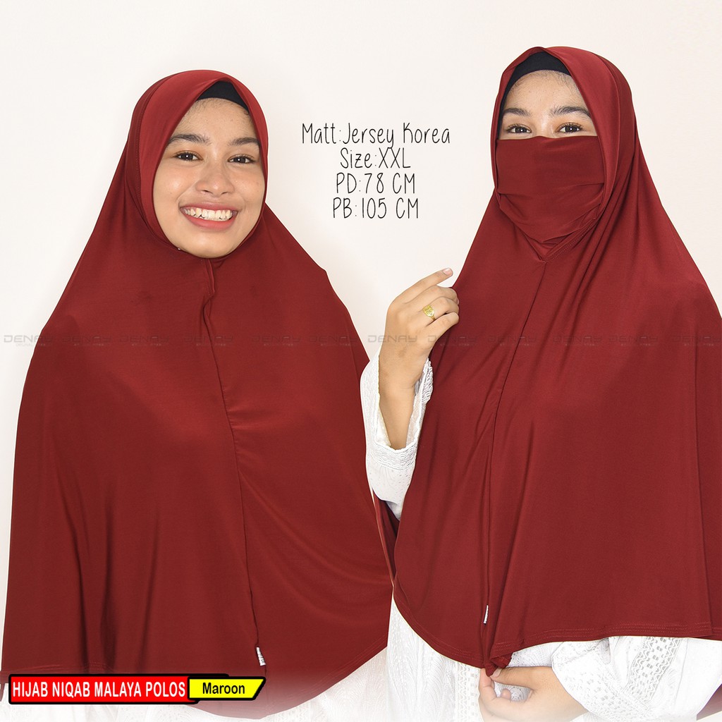 TOKODENAY - HIJAB MASKER - NIQAB MALAYA 2IN1 - BAHAN JERSEY - JILBAB WANITA MUSLIMAH - BEST SELLER