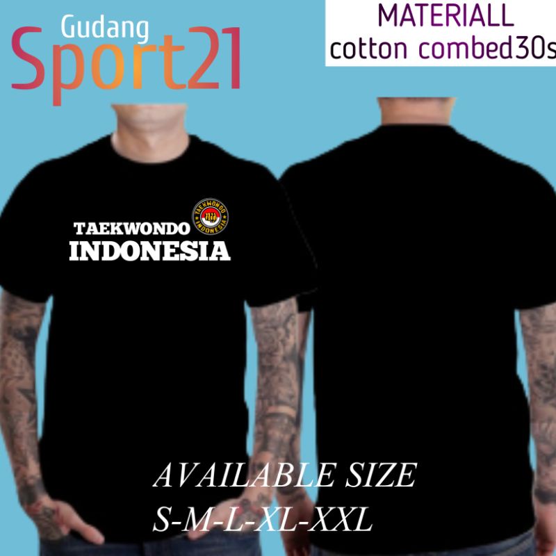 kaos baju taekwondo indonesia sablon depan kaos taekwondo indonesia