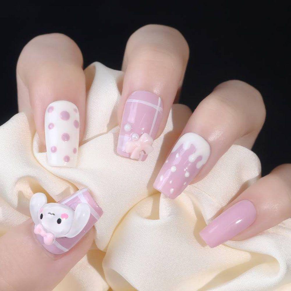 Agustina Puppy Nail Art Perhiasan Indah Lucu Kartun Anjing Telinga Besar DIY Hiasan Kuku