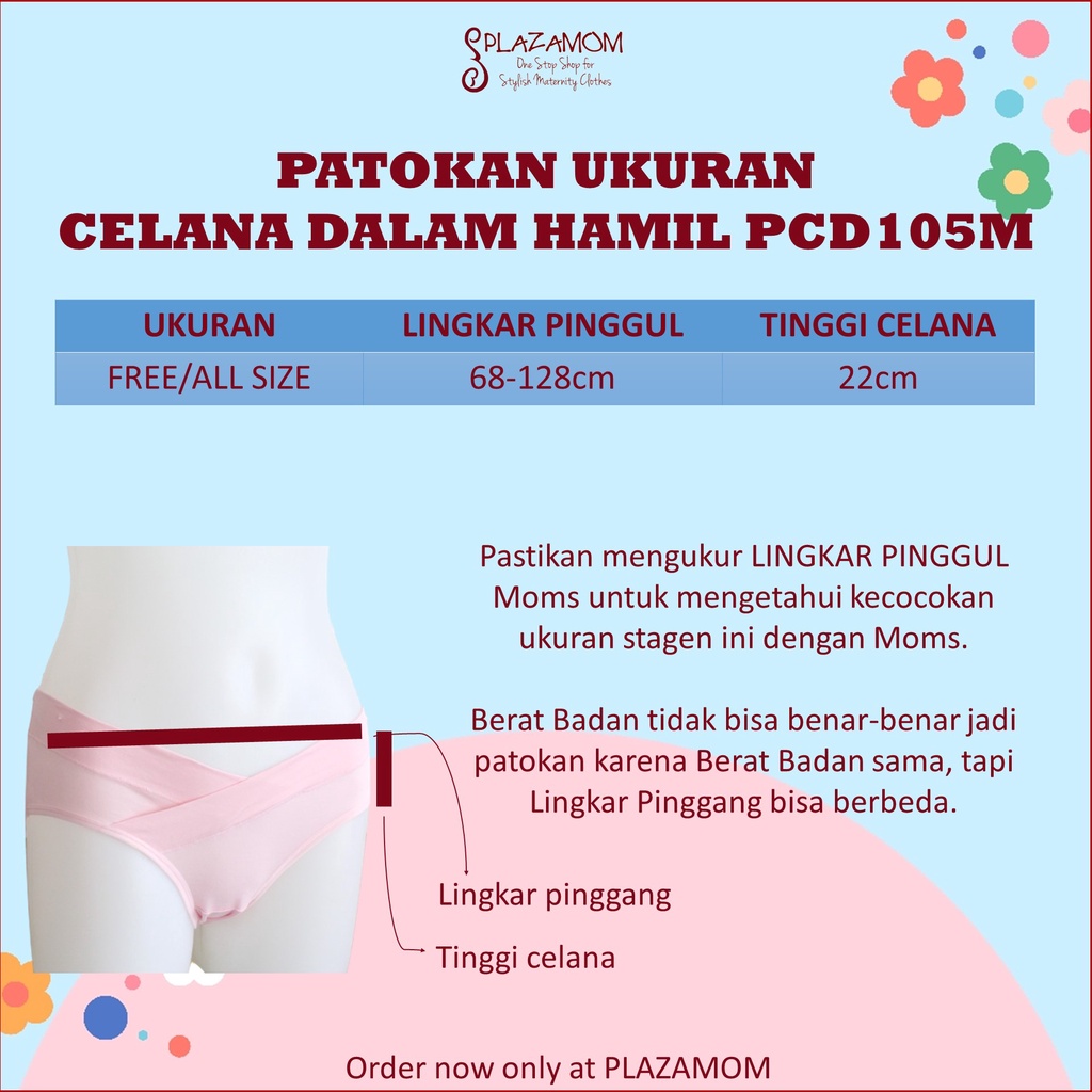 CELANA DALAM HAMIL / CD BUMIL MODEL BAWAH PUSAR BAHAN KATUN MELAR JUMBO AMAN BUAT LAHIRAN SC &amp; NYAMAN DIPAKAI NON HAMIL PCD105M