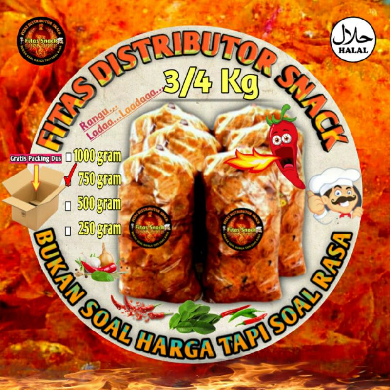 

Kripca/Keripik Beling/Keripik Kaca Super Enak Pedas Plus Daun Jeruk/per 750gram