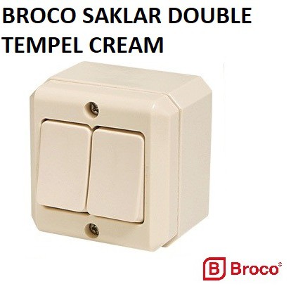 Broco Saklar Double Tempel 1622011 Cream - Saklar Seri Outbow Broco Cream