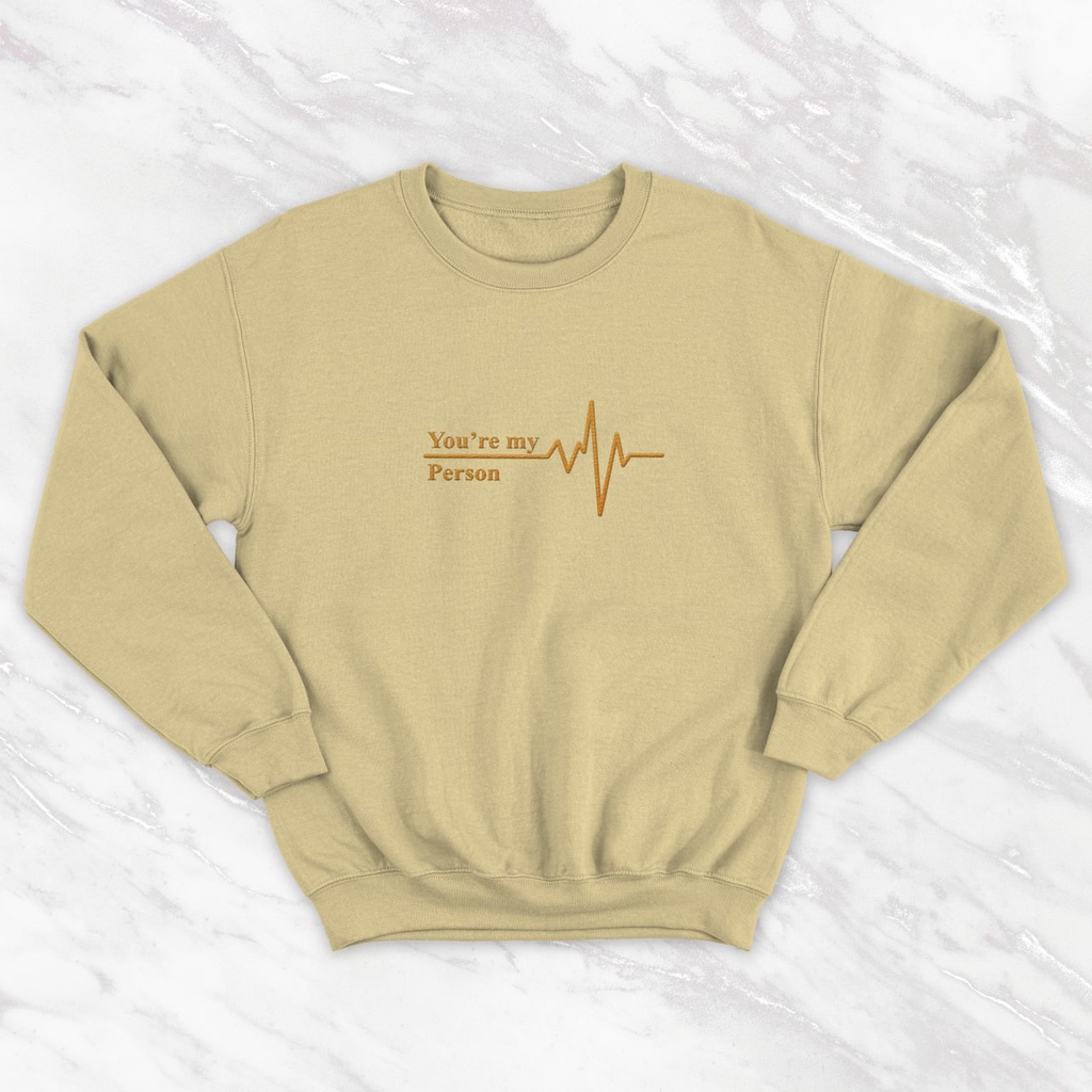 SWEATER WANITA OVERSIZE YOU ARE MY PERSON BORDIR // CREWNECK WANITA SIZE M TO XXL FLEECE TEBAL PREMIUM LEMBUT TERBARU,