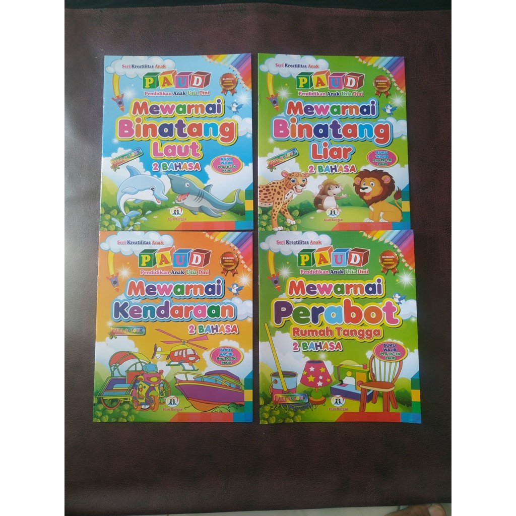 BUKU MEWARNAI DAN BELAJAR 2 BAHASA INGGRIS DAN INDONESIA