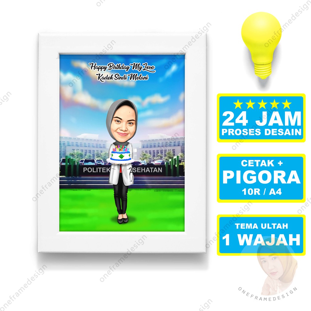 

Kado Ultah Pigora 10RS A4 Hadiah Ulangtahun Karikatur Dokter Bidan Perawat Birthday Gift