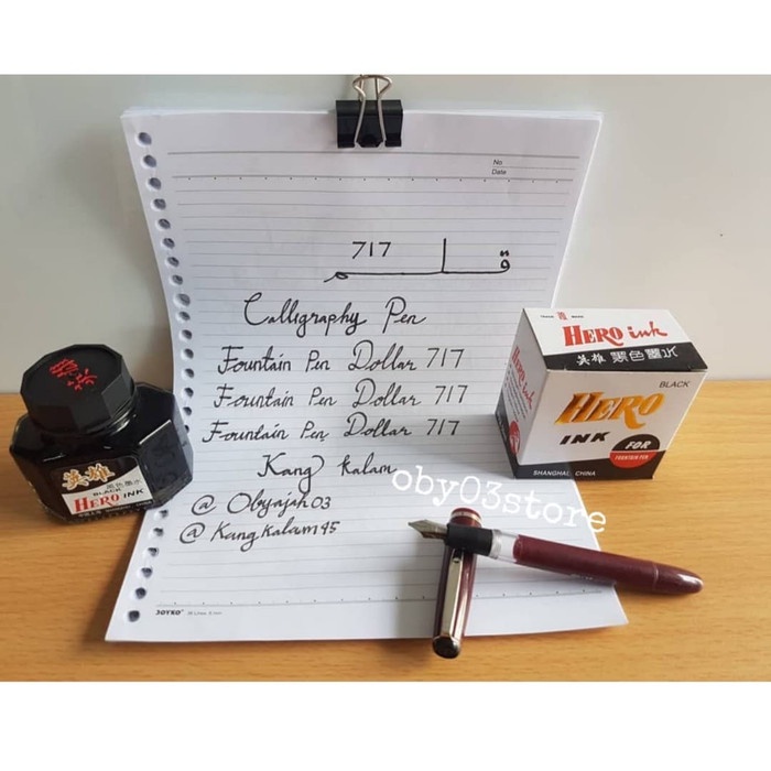 

(TERLARIS) Paket Klik.Fountain Pen Dollar 717 Dan Tinta Hero.Pena Khot Kaligrafi