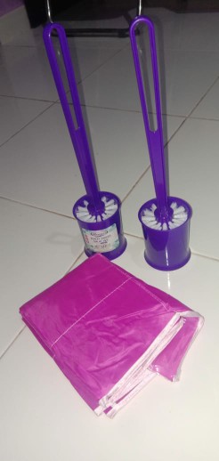 Batamgrosir.id| Sikat Wc Dengan Tatakan - Brush Pembersih Closet - Sikat Toilet Gagang Hawaii 7066dt