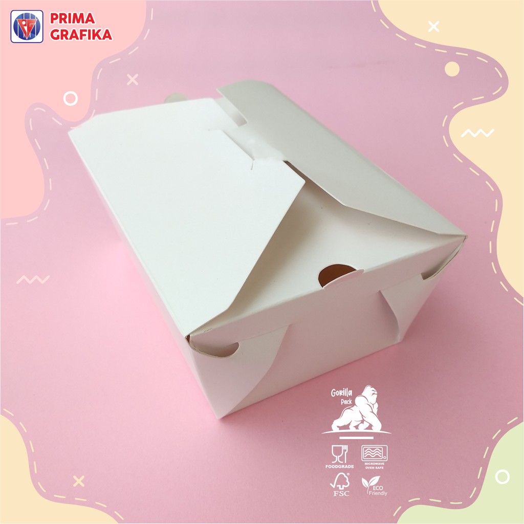 

Prima Grafika Pailbox Putih Foodgrade Polos - Paper Box / Box Makan