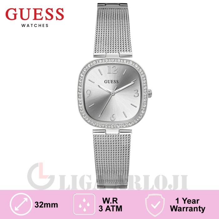 Promo GUESS GW0354L1 Original TAPESTRY Jam Tangan Wanita Analog Mesh Silver