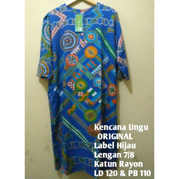 Daster Lengan 7/8 Kencana Ungu Label Hijau