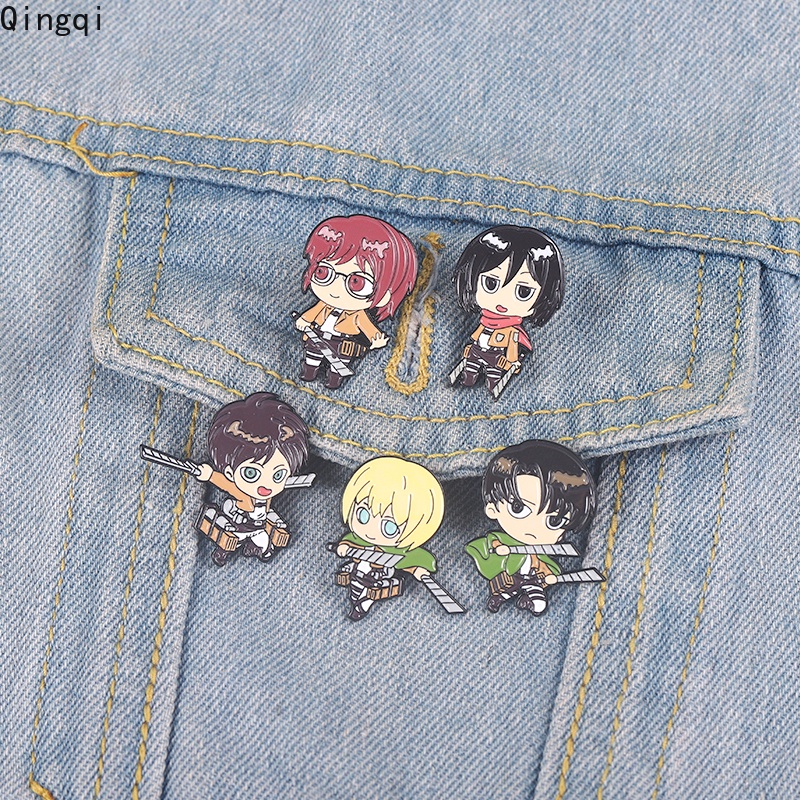 Bros Pin Enamel Desain Anime Attack on Titan Untuk Dekorasi Pakaian