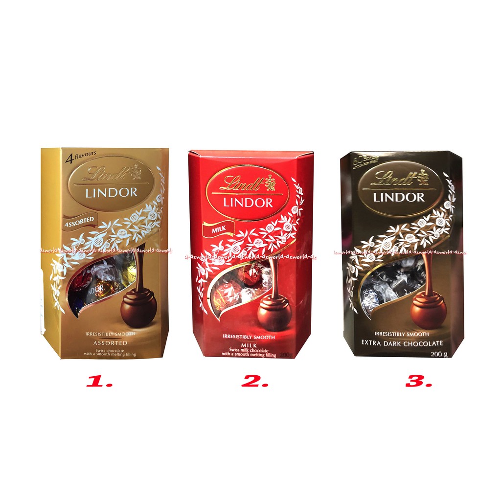 Lindt Lindor Assorted Milk Extra Dark Chocolate 200gram Cokelat Lint Matcha