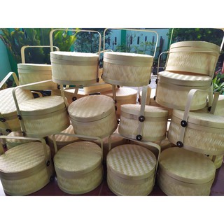 Hampers Bambu Rantang Bambu Bulat Anyaman Full 