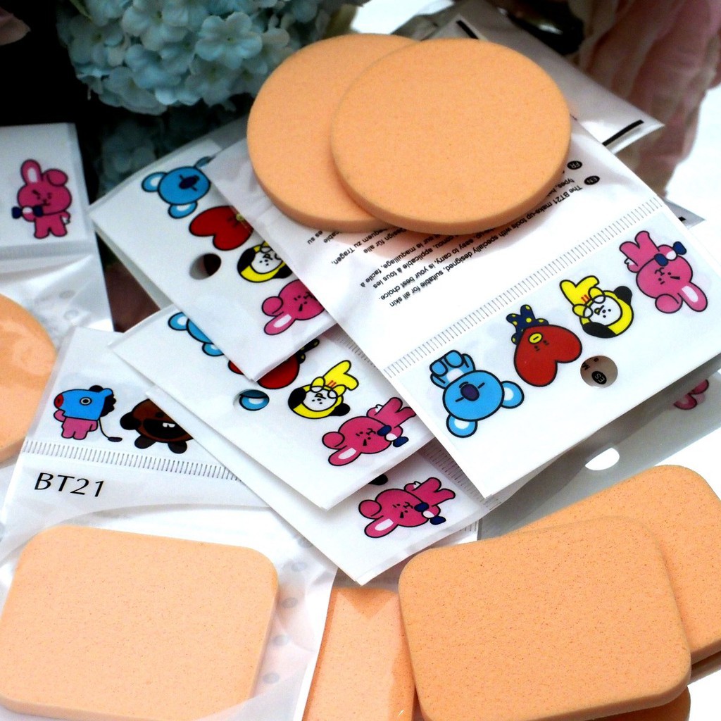 Spons Bedak / Sponge Bedak Basah BT21 BTS / Sponge Make Up Untuk Wajah / Muka Murah