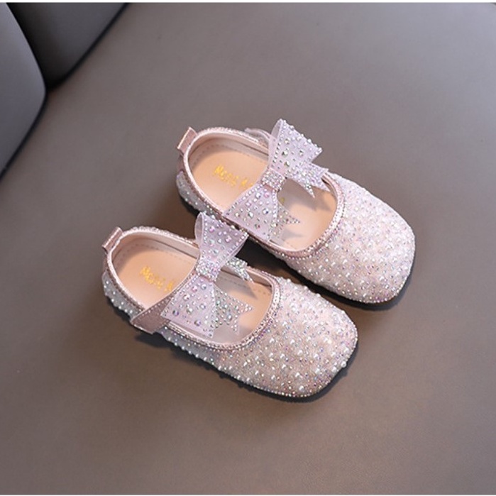 SH1-Sepatu Pesta Anak Perempuan Import Mutiara Sparkling