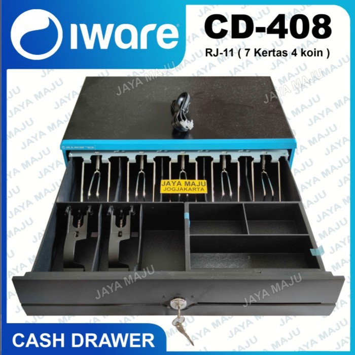 IWARE CD-408 CD408 CD 408 RJ-11 CASH DRAWER / LACI UANG / LACI KASIR 7 SLOT 4 KOIN
