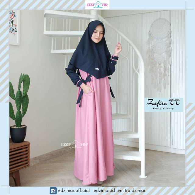 Zafira two tone set jilbab by dzimar READY