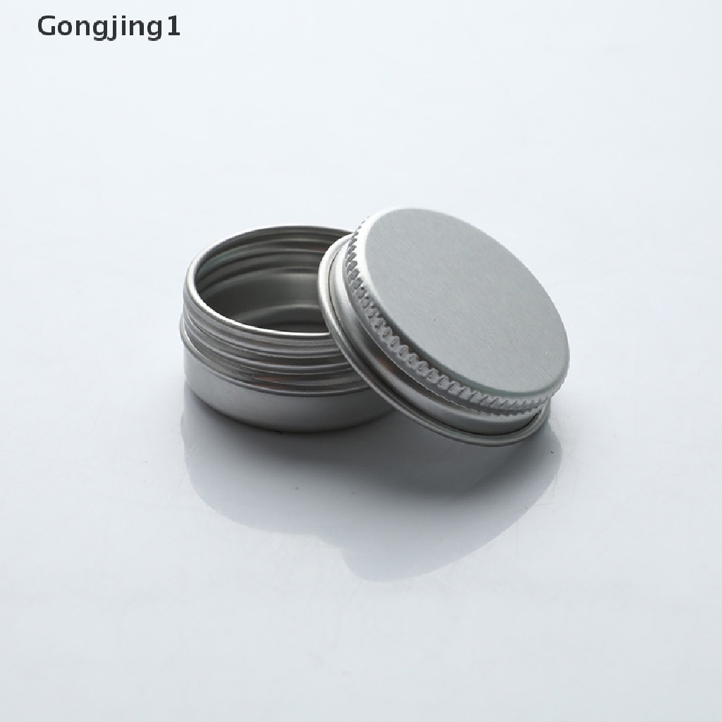 Gongjing1 10pcs / Set Kontainer / Botol Aluminum Ukuran 10ML Untuk Cream / Lip Balm / Lilin / Kosmetik