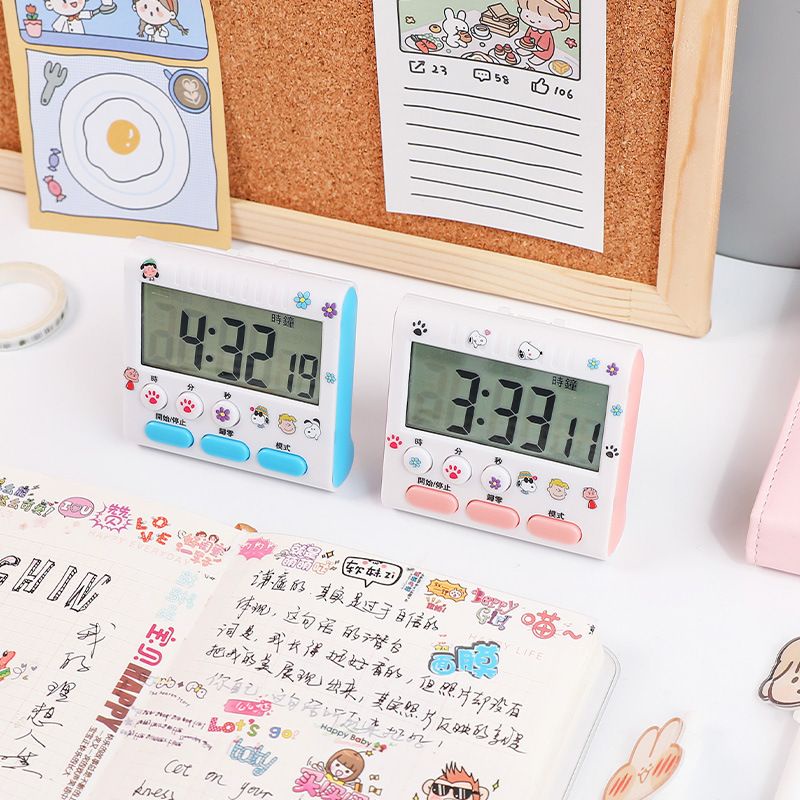 [littlecrab] Timer Kalkulator Waktu Digital LCD Timer Pengatur Menit Detik Alarm Stopwatch Kitchen Timer Study Timer Pengatur Waktu Belajar Stationary Kit Berkualitas Student Time Efficiency