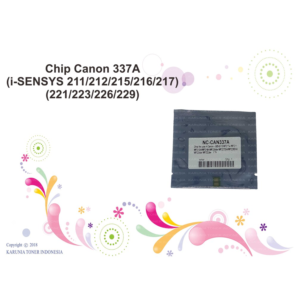 Chip Canon 337A (i-SENSYS 211/212/215/216/217/221/223/226/229)