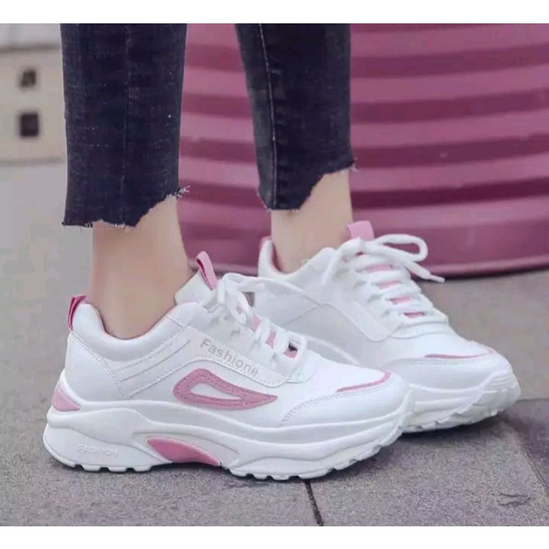 Sepatu Wanita Putih Sneakers Wanita Sepatu Putih Wanita Sepatu Wanita Korea Sepatu Cewek Fashion ( Cis_01 )-Putih Vink