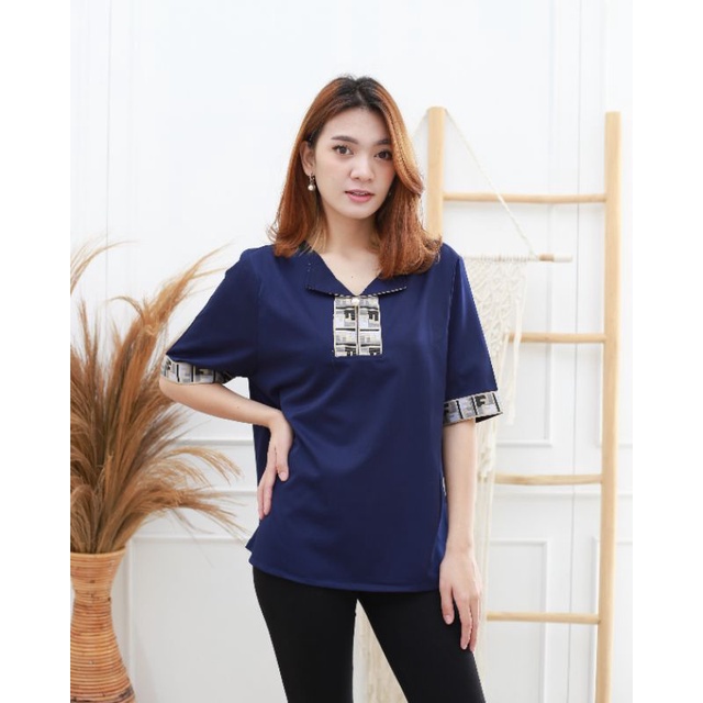 FF TOPS - BAJU WANITA LENGAN PENDEK MOTIF POLOS