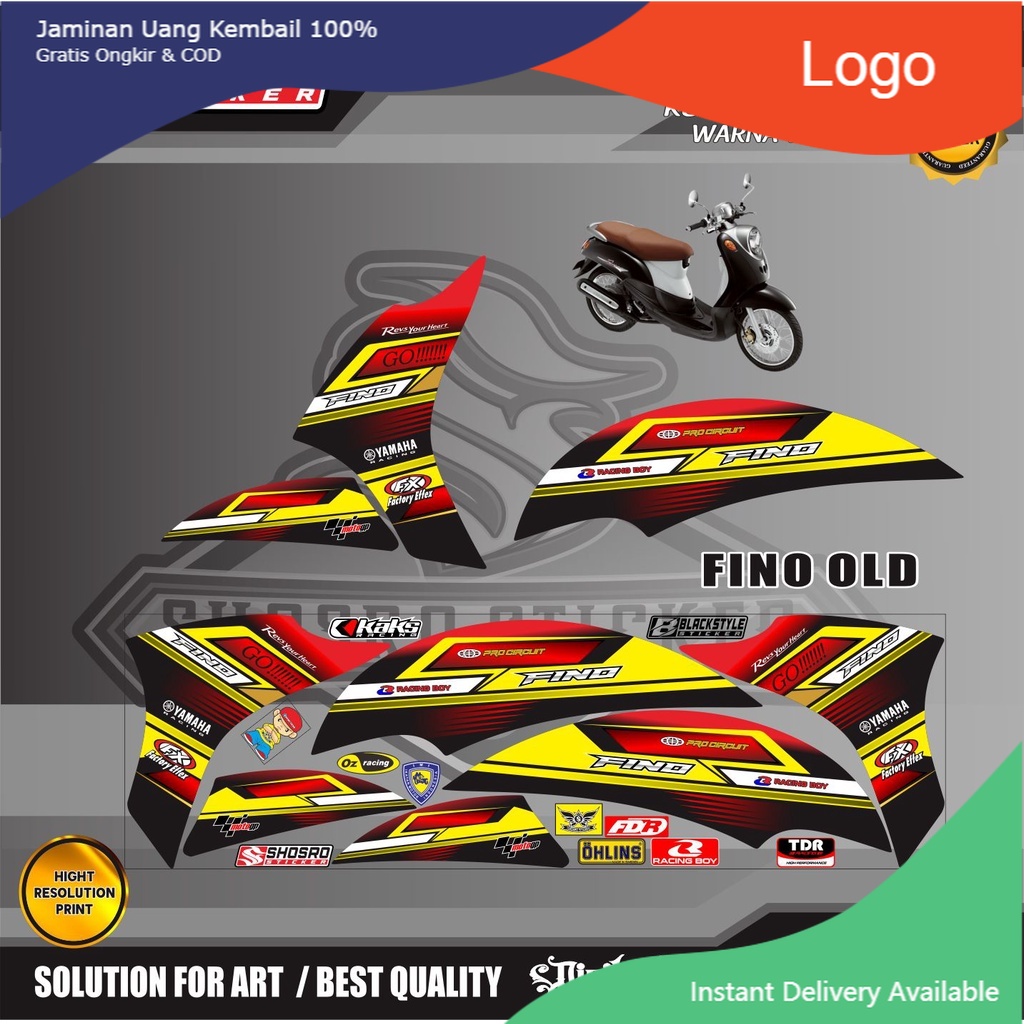 SAHILA OLSHOP STRIPING MOTOR FINO OLD KARBU VARIASI / MOTIF VARIASI YAMAHA MOTOR FINO OLD STRIPING S