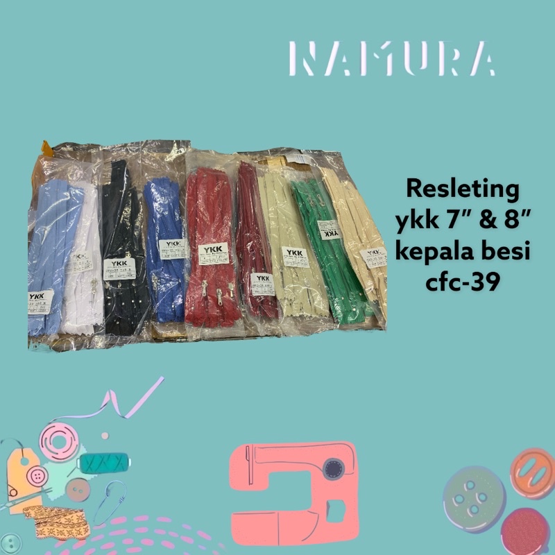 Resleting ykk 7”CFC-39 kepala besi