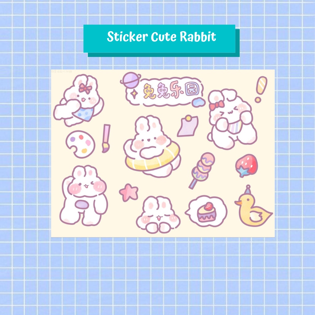 

Stiker Korea Lucu Rabbit /Stiker Deco Cute Rabbit Sticker Cute Rabbit/ Sticker/ Scrapbook/ Stiker HP/ Stiker Laptop/ Stiker Buku