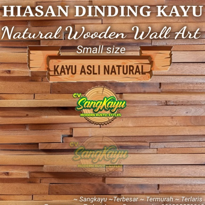 Hiasan dinding kayu alami pajangan dinding wood wall art panel kayu