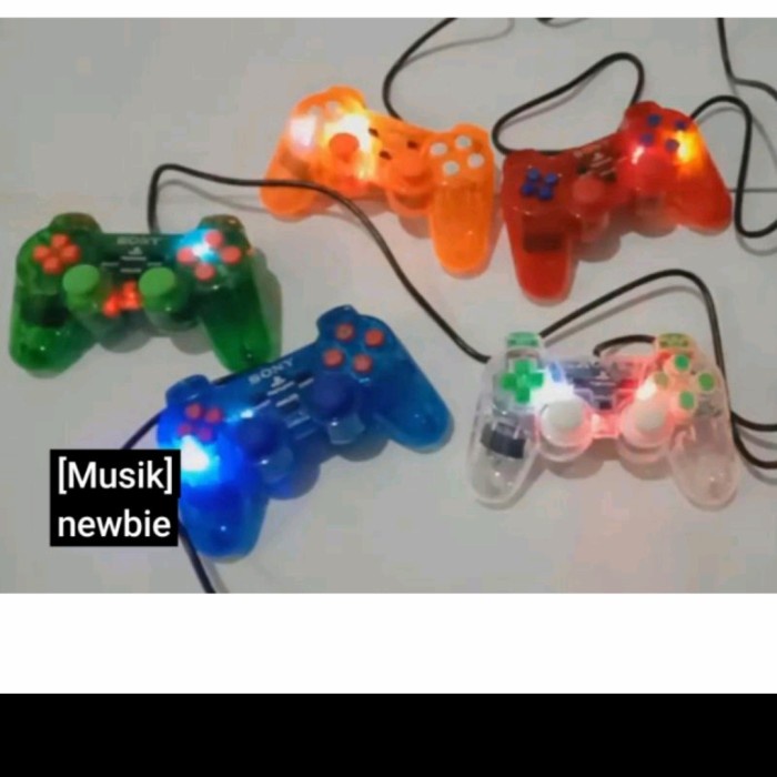 Stik TW PS2 transparan lampu kabel serat ORIGINAL Original original