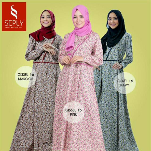 SEPLY GISSEL 16/gamis seply/gamis murah/gamis adem/gamis katun/gamis syari