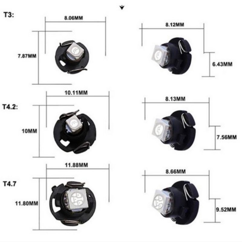 Lampu LED T3 T4.2 T4.7 untuk MOBIL Speedometer, Dashboard, Panel Ac, Panel Indikator Interior,