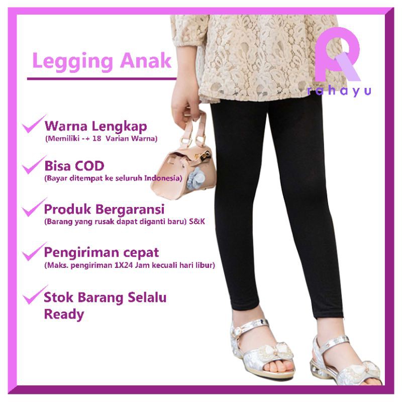 Legging Anak Polos / Lejing Anak Tanggung / Lejing Anak 8-13 Tahun / Celana Panjang Anak