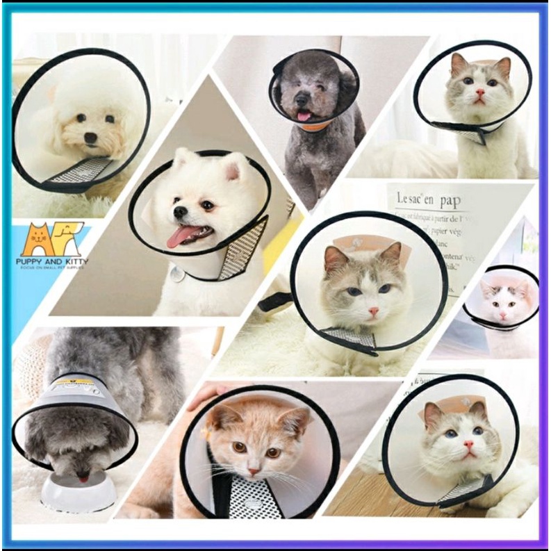 PET COLLAR MIKA ELASTIS PENUTUP KEPALA / Perlindungan Leher Kucing Anjing