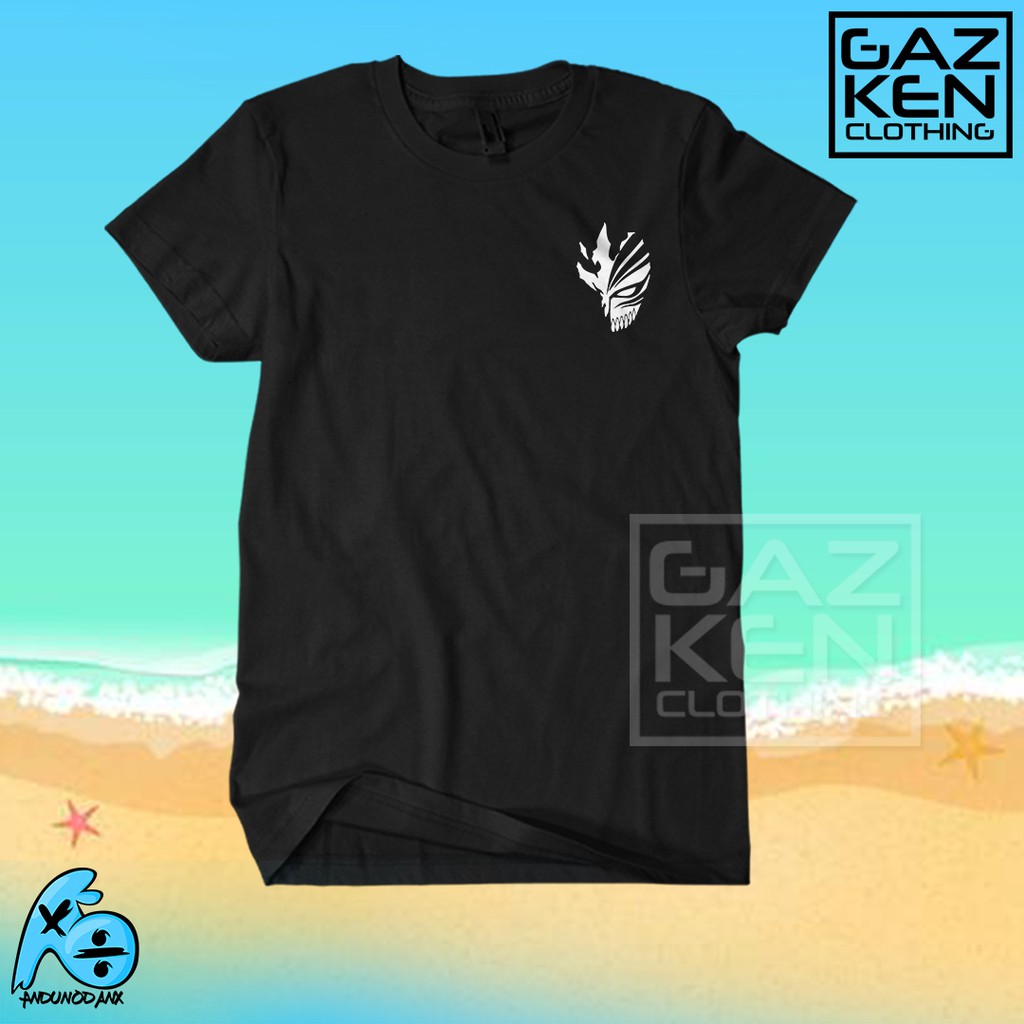 Kaos Baju Anime Jepang Kartun Tengkorak Anime Bleach Bankai Skull Pria Wanita Distro Termurah