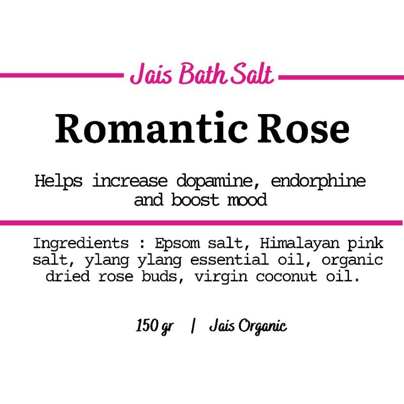 Floral Bath Salt with essential oils / Epsom Salt / Garam Spa / Romantic Rose