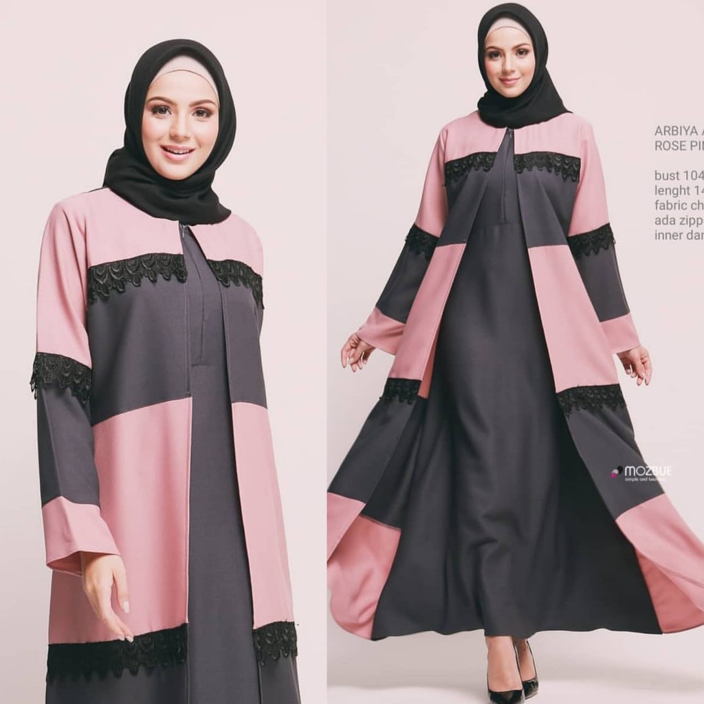 ARBIYA ABAYA by Mozbue Gamis Abaya Khas Timur Tengah Paduan Warna Manis Best Seller Original Branded